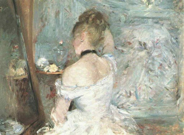 berthe morisot tableau femme à sa toilette maquillage